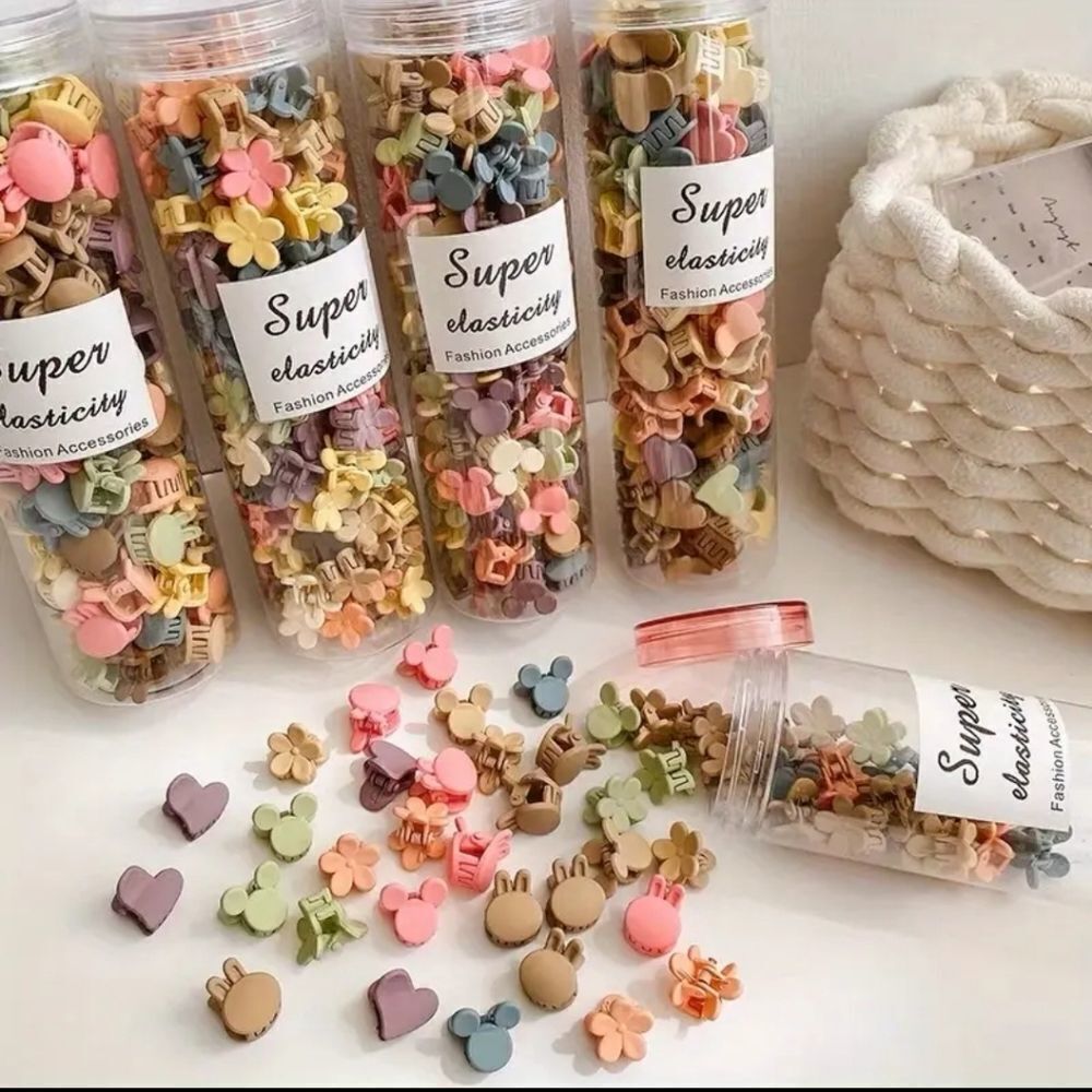 Heart flower shape hair clip bundle 50pc set matte finish